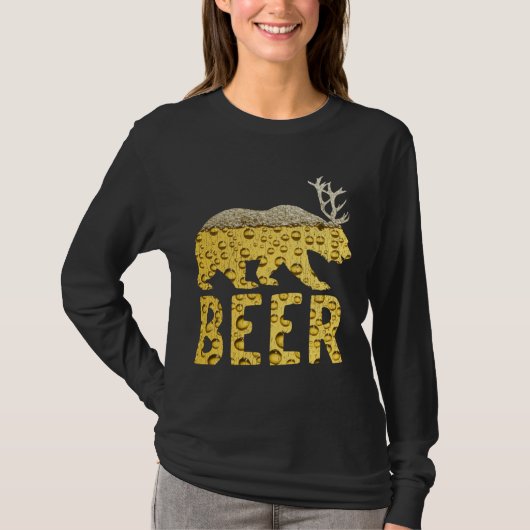 Bierbläschen Bär+Deer=Bärenangler T-Shirt (Vorderseite)