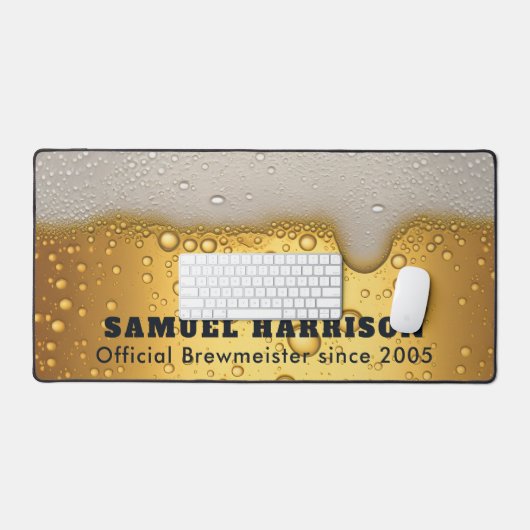 Bierbläschen Textur mit Namen Schreibtischunterlage (Tastatur & Maus)