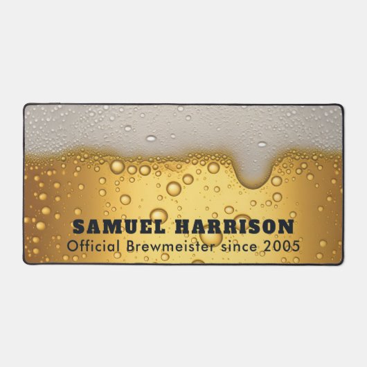 Bierbläschen Textur mit Namen Schreibtischunterlage (Vorderseite)