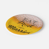 Bierblase trinken und Verheiratet sein Pappteller (Schrägansicht)