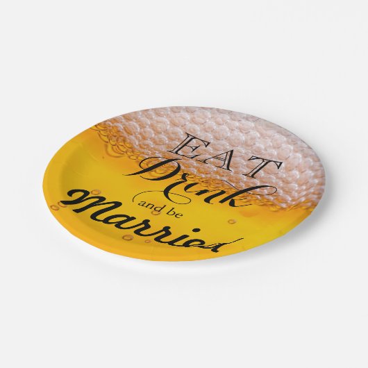 Bierblase trinken und Verheiratet sein Pappteller (Schrägansicht)