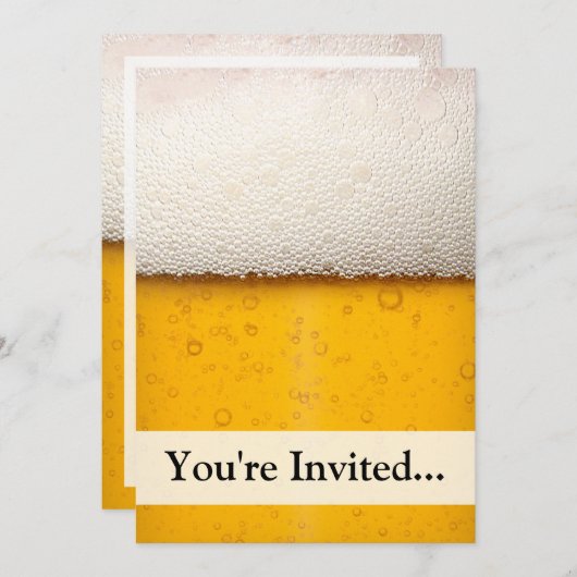 Bierblasen Nah aufwärts Einladung (Vorne/Hinten)