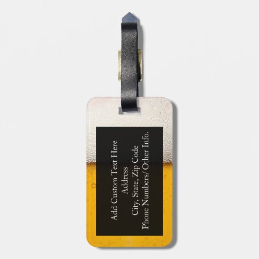 Bierblasen Nah-up Gepäckanhänger (Rückseite vertikal)