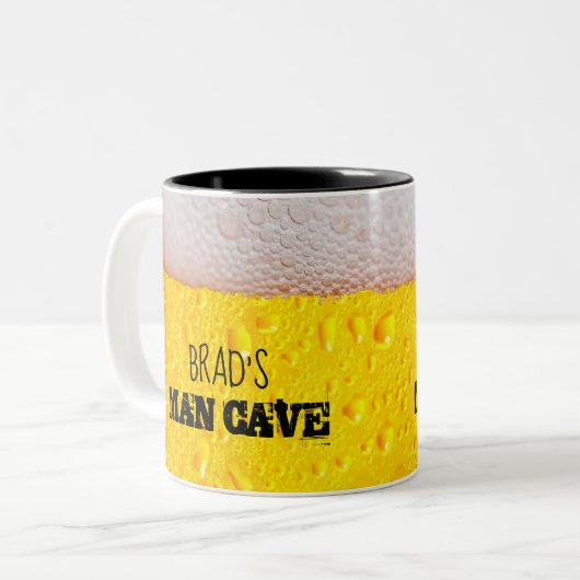 Bierblasen und Froth Funny Man Höhle Zweifarbige Tasse (Vorderseite Links)