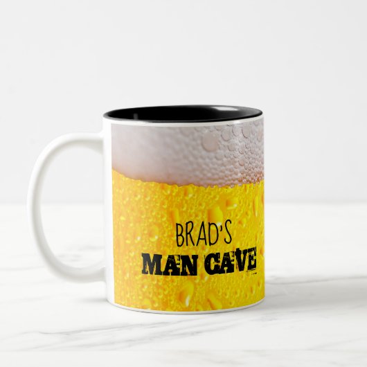 Bierblasen und Froth Funny Man Höhle Zweifarbige Tasse (Links)