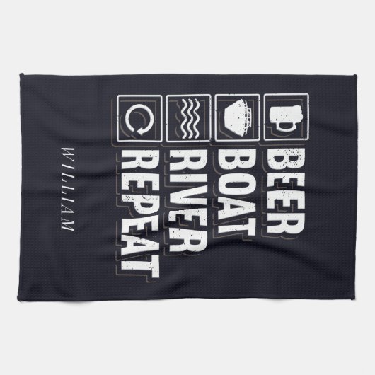 Bierboat und Trinken Personalisiert Geschirrtuch (Horizontal)