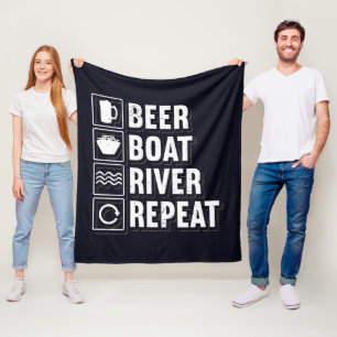 Bierboot-Fluss und Bier trinken Fleecedecke