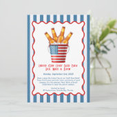 Bierbrauen am Arbeitstag - rot, weiß, brauen Einladung (Stehend Vorderseite)