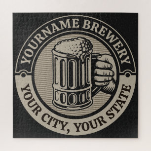 Bierbrauen Personalisierter NAME Brauerei Große Ta Puzzle