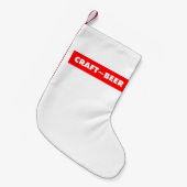 Bierbrauer rot auf Weiß Kleiner Weihnachtsstrumpf (Vorderansicht (hängend))
