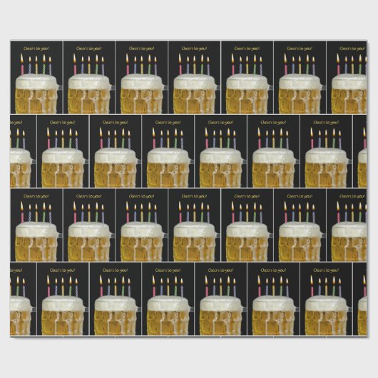 Bierbrauer-Tasse mit Kerzen Geschenkpapier (Flach)