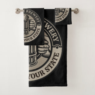 Bierbrauerei Personalisiert NAME Brauerei Big Tass Badhandtuch Set