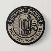 Bierbrauerei Personalisiert NAME Brauerei Big Tass Button (Vorderseite)