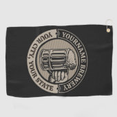 Bierbrauerei Personalisiert NAME Brauerei Big Tass Golfhandtuch (Horizontal)