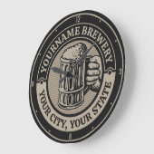 Bierbrauerei Personalisiert NAME Brauerei Big Tass Große Wanduhr (Winkel)