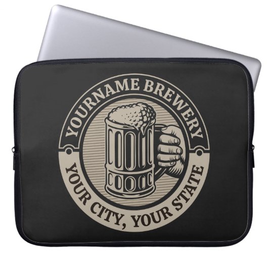 Bierbrauerei Personalisiert NAME Brauerei Big Tass Laptopschutzhülle (Vorderseite)