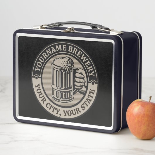 Bierbrauerei Personalisiert NAME Brauerei Big Tass Metall Brotdose (Beispiel)