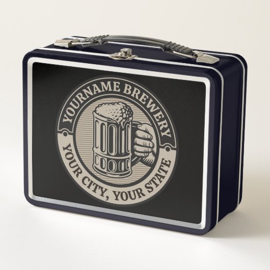 Bierbrauerei Personalisiert NAME Brauerei Big Tass Metall Brotdose (Vorderseite)