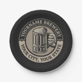 Bierbrauerei Personalisiert NAME Brauerei Big Tass Pappteller (Vorderseite)