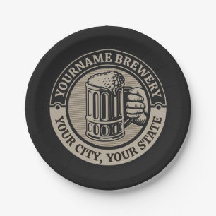 Bierbrauerei Personalisiert NAME Brauerei Big Tass Pappteller