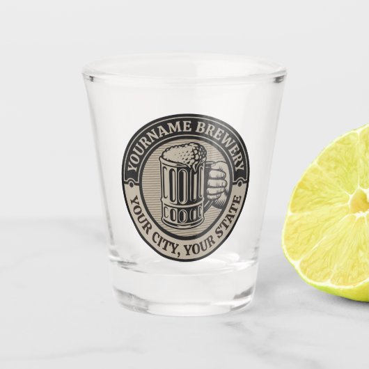 Bierbrauerei Personalisiert NAME Brauerei Big Tass Schnapsglas (Vorderseite)