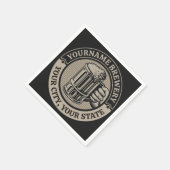 Bierbrauerei Personalisiert NAME Brauerei Big Tass Serviette (Ecke)