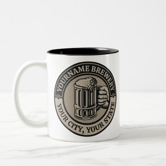 Bierbrauerei Personalisiert NAME Brauerei Big Tass Zweifarbige Tasse (Links)