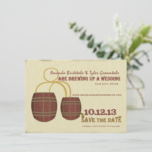 Bierbrauerei Save the Date (Stehend Vorderseite)