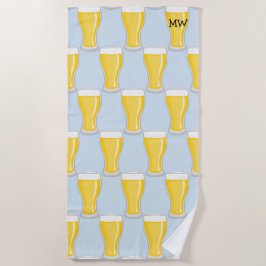 Bierbrille - Mit Ihren Initialen individuell gesta Strandtuch