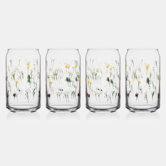 Bierbrille, Tasse & Steine Blumenmuster Dosenglas (Rechts)