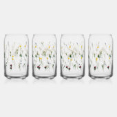 Bierbrille, Tasse & Steine Blumenmuster Dosenglas (Vorderseite)