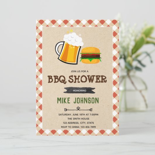 Bierburger-Duschen-Party Einladung (Stehend Vorderseite)