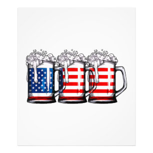 Biere American Flag 4. Juli Männer Frauen Merica D Fotodruck