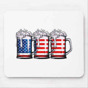 Biere American Flag 4. Juli Männer Frauen Merica D Mousepad