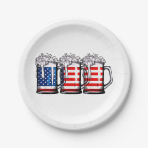 Biere American Flag 4. Juli Männer Frauen Merica D Pappteller