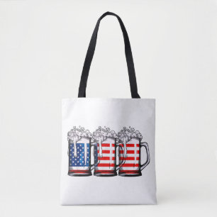 Biere American Flag 4. Juli Männer Frauen Merica D Tasche