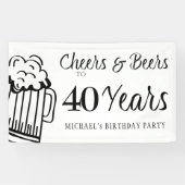 Biere bis 40 Jahre Typografie Geburtstag Banner (Horizontal)