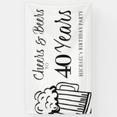 Biere bis 40 Jahre Typografie Geburtstag Banner (Vertikal)