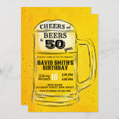 Biere & Cheers Einladung zum Geburtstag. Jedes Alt (Vorne/Hinten)
