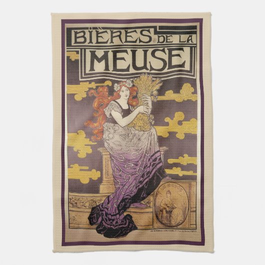 Biere de la Meuse von Marc Auguste Bastard Geschirrtuch (Vertikal)