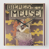Biere de la Meuse von Marc Auguste Bastard Quadratische Wanduhr (Vorderseite)