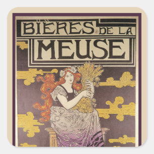 Biere de la Meuse von Marc Auguste Bastard Quadratischer Aufkleber