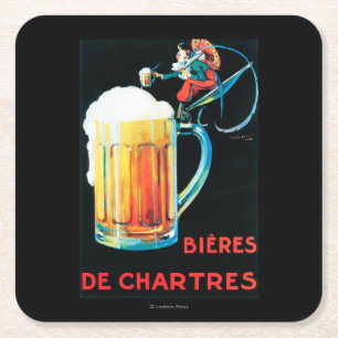 Biere fördernden Plakats Chartres Rechteckiger Pappuntersetzer