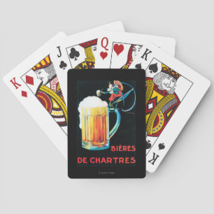Biere fördernden Plakats Chartres Spielkarten