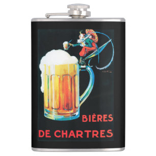 Biere von Chartres Werbeplakat Flachmann
