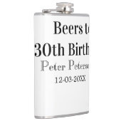 Biere zum 30. Geburtstag Name Datum Mann stilvollE Flachmann (Rechts)