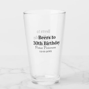 Biere zum 30. Geburtstag Name Datum Mann stilvollE Glas