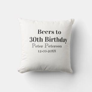 Biere zum 30. Geburtstag Name Datum Mann stilvollE Kissen