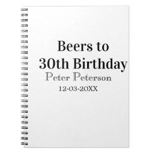 Biere zum 30. Geburtstag Name Datum Mann stilvollE Notizblock