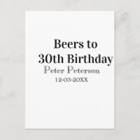 Biere zum 30. Geburtstag Name Datum Mann stilvollE